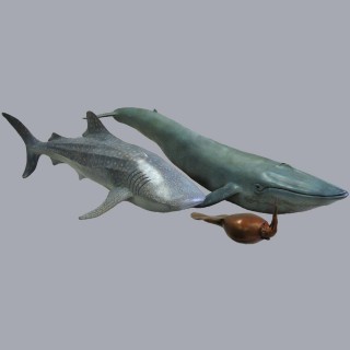 Bronze aquatic animals at 1:25 scale